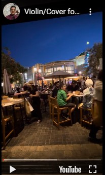 Solo Violinist Alfonso Alfaro at restaurant gig Solo Violinist / Alma Latin's Alfonso playing at restaurant